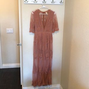 Pink lace dress (small)